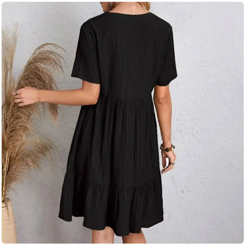 Iris - Peplum Loose Fit Flare Dress