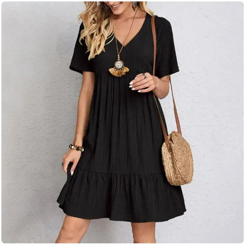 Iris - Peplum Loose Fit Flare Dress
