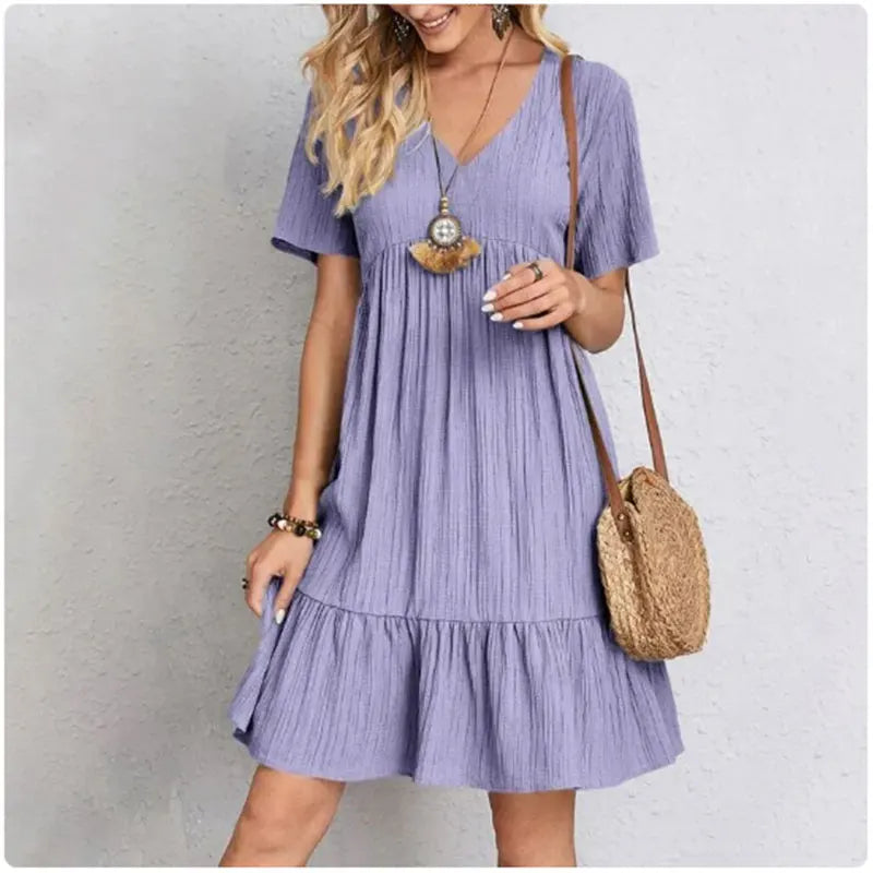 Iris - Peplum Loose Fit Flare Dress