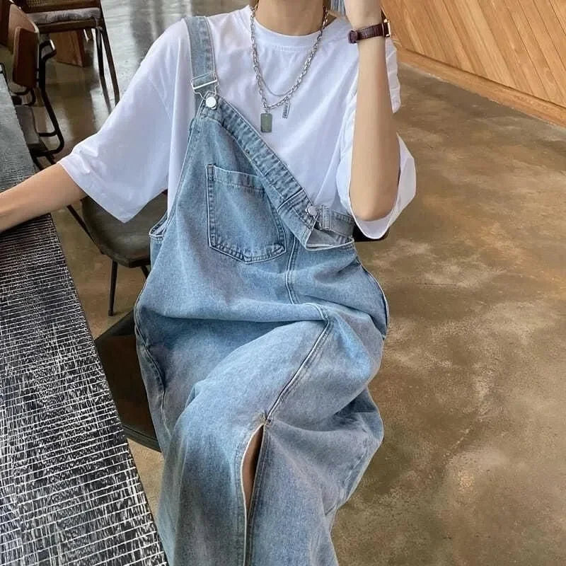 Maya - Denim Loose Overall Dress