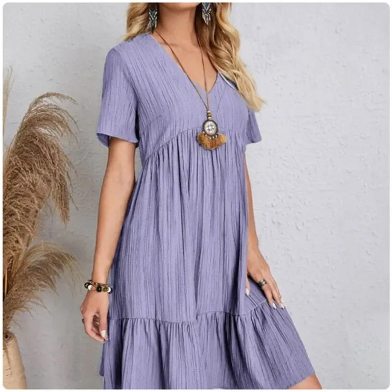 Iris - Peplum Loose Fit Flare Dress
