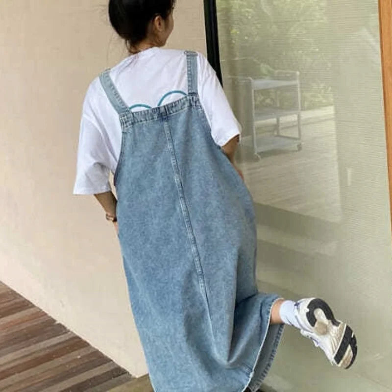 Maya - Denim Loose Overall Dress