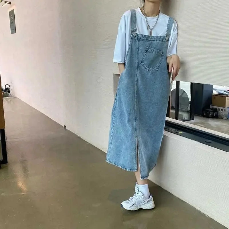 Maya - Denim Loose Overall Dress