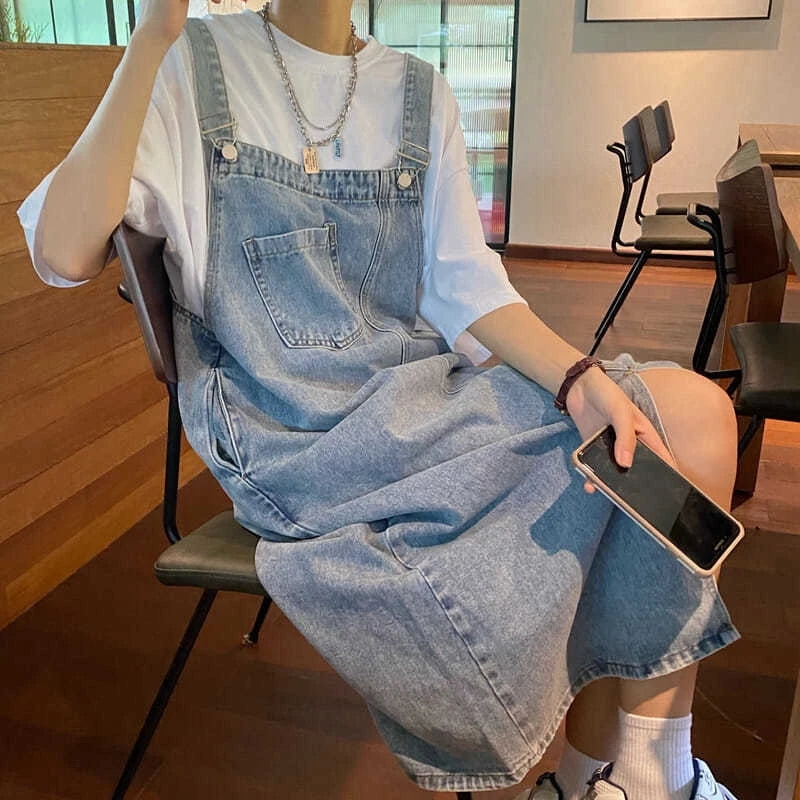 Maya - Denim Loose Overall Dress